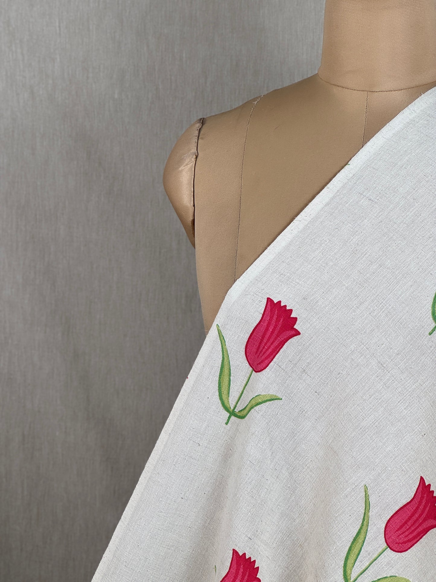 Printed Flax Cotton Fabric