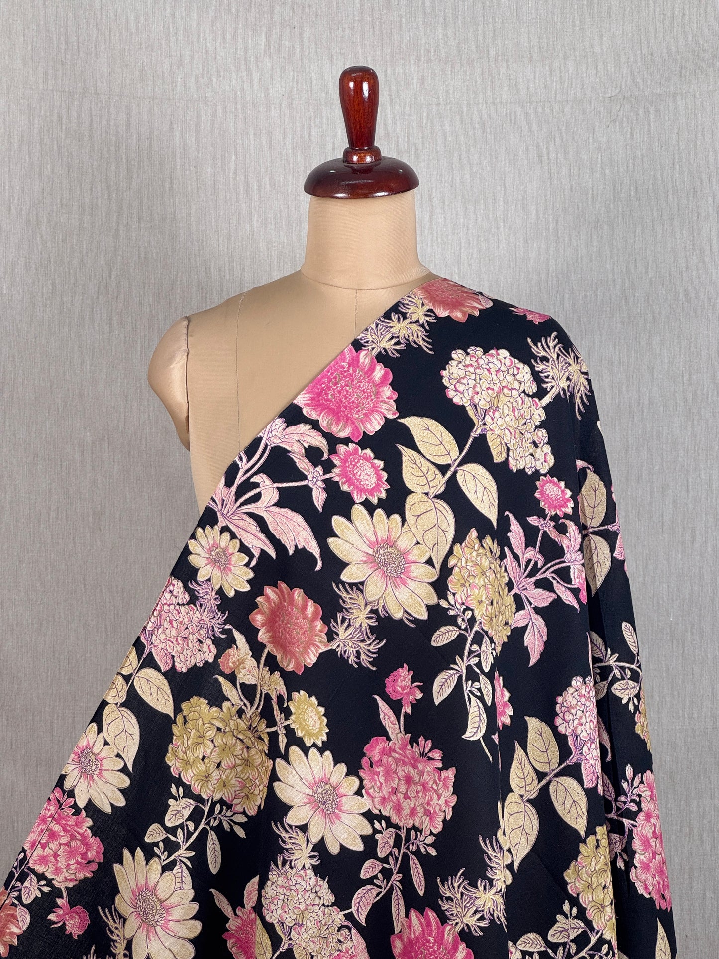 Printed Flax Cotton Fabric