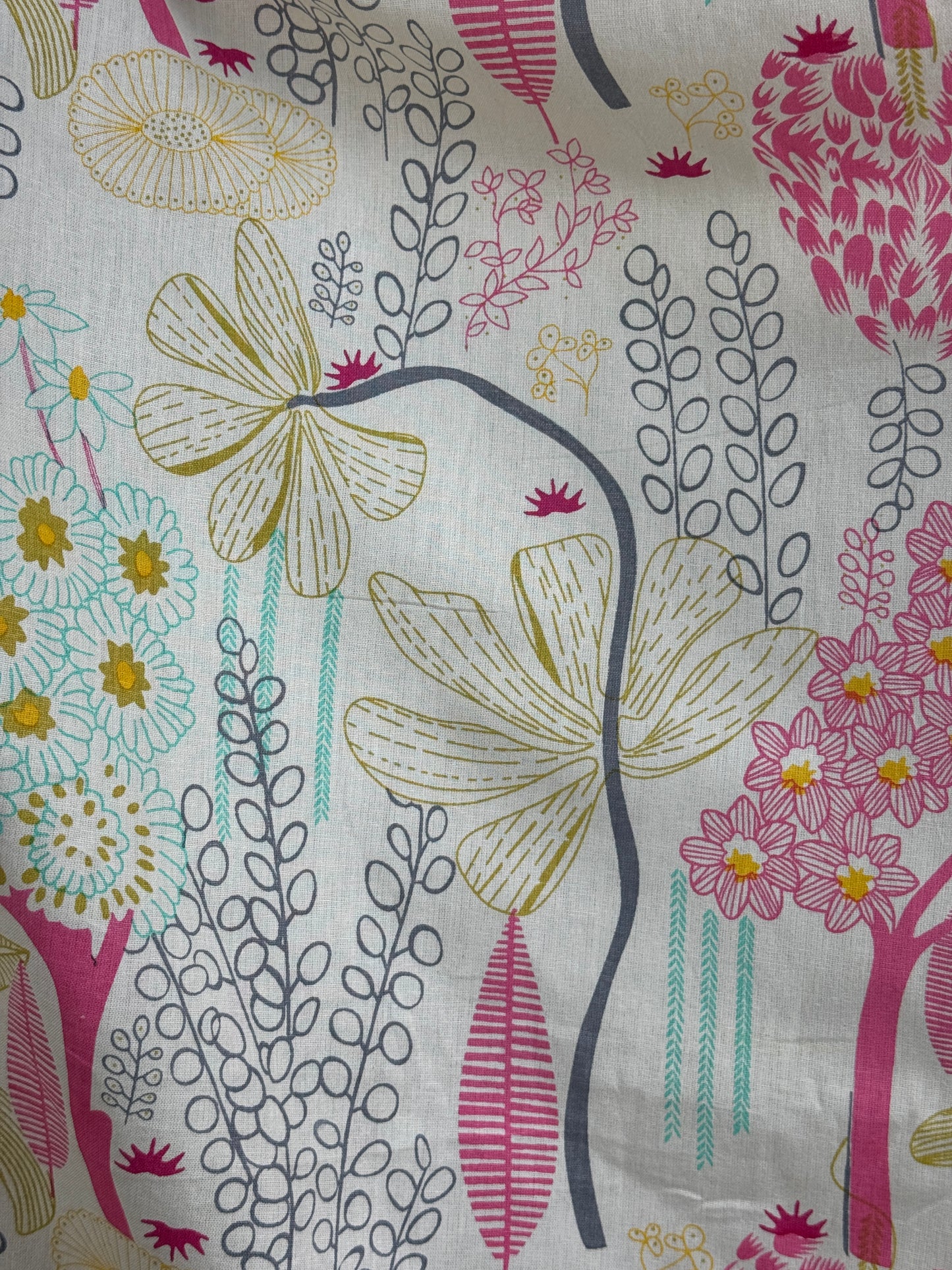 Printed Flax Cotton Fabric