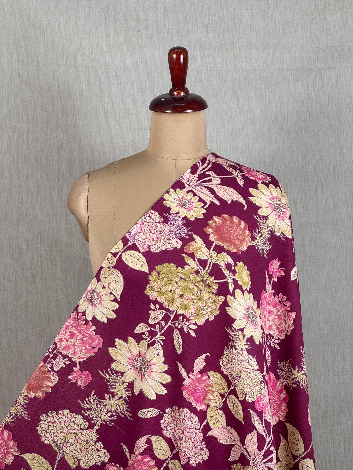 Printed Flax Cotton Fabric