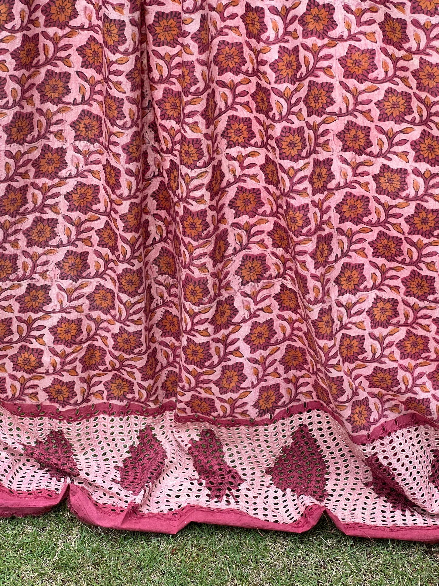 Ajrakh Dabu Block-printed Hakoba Cotton Fabric