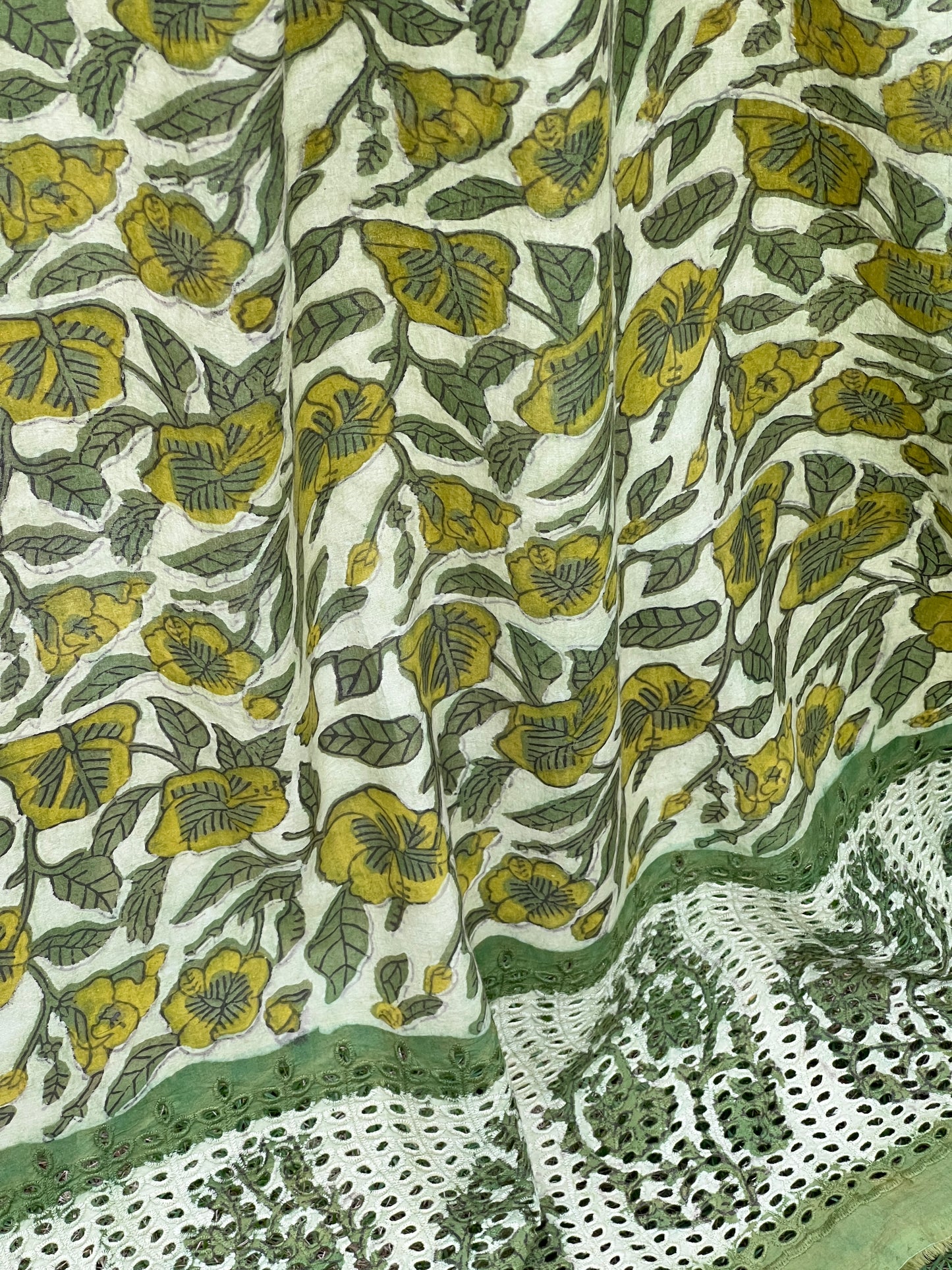 Ajrakh Dabu Block-printed Hakoba Cotton Fabric
