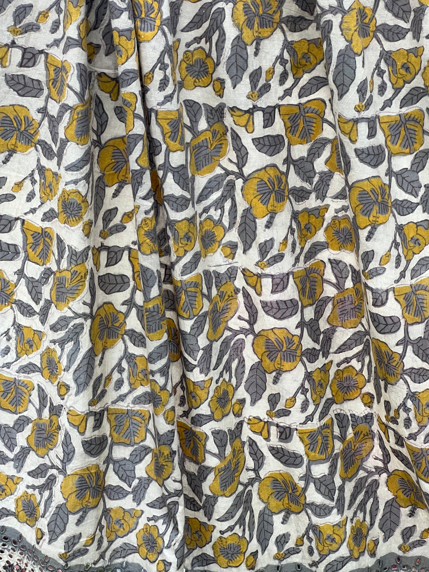 Ajrakh Dabu Block-printed Hakoba Cotton Fabric