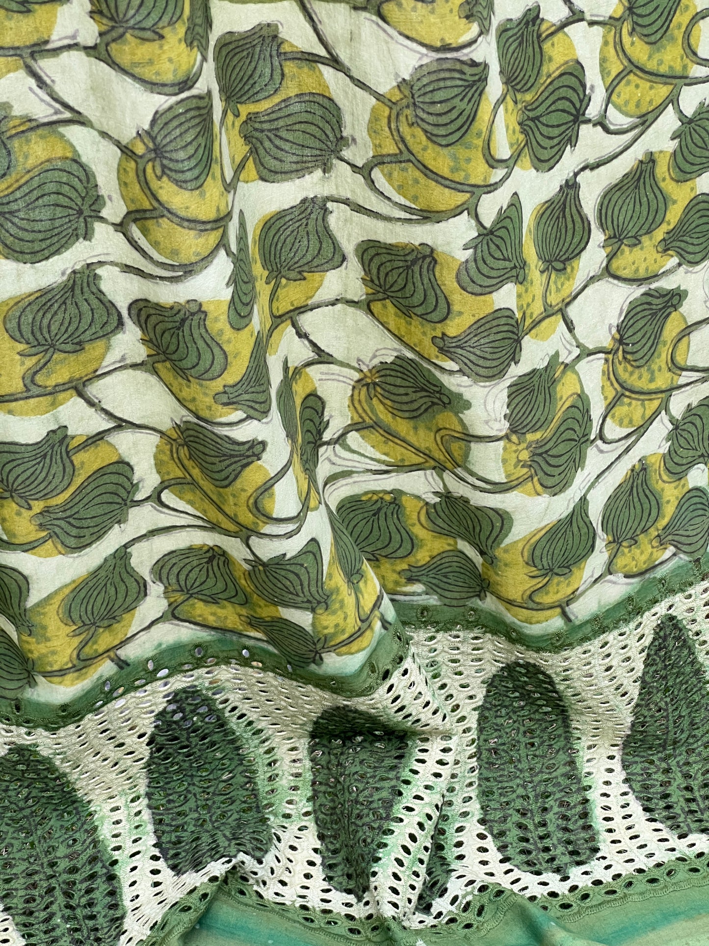 Ajrakh Dabu Block-printed Hakoba Cotton Fabric