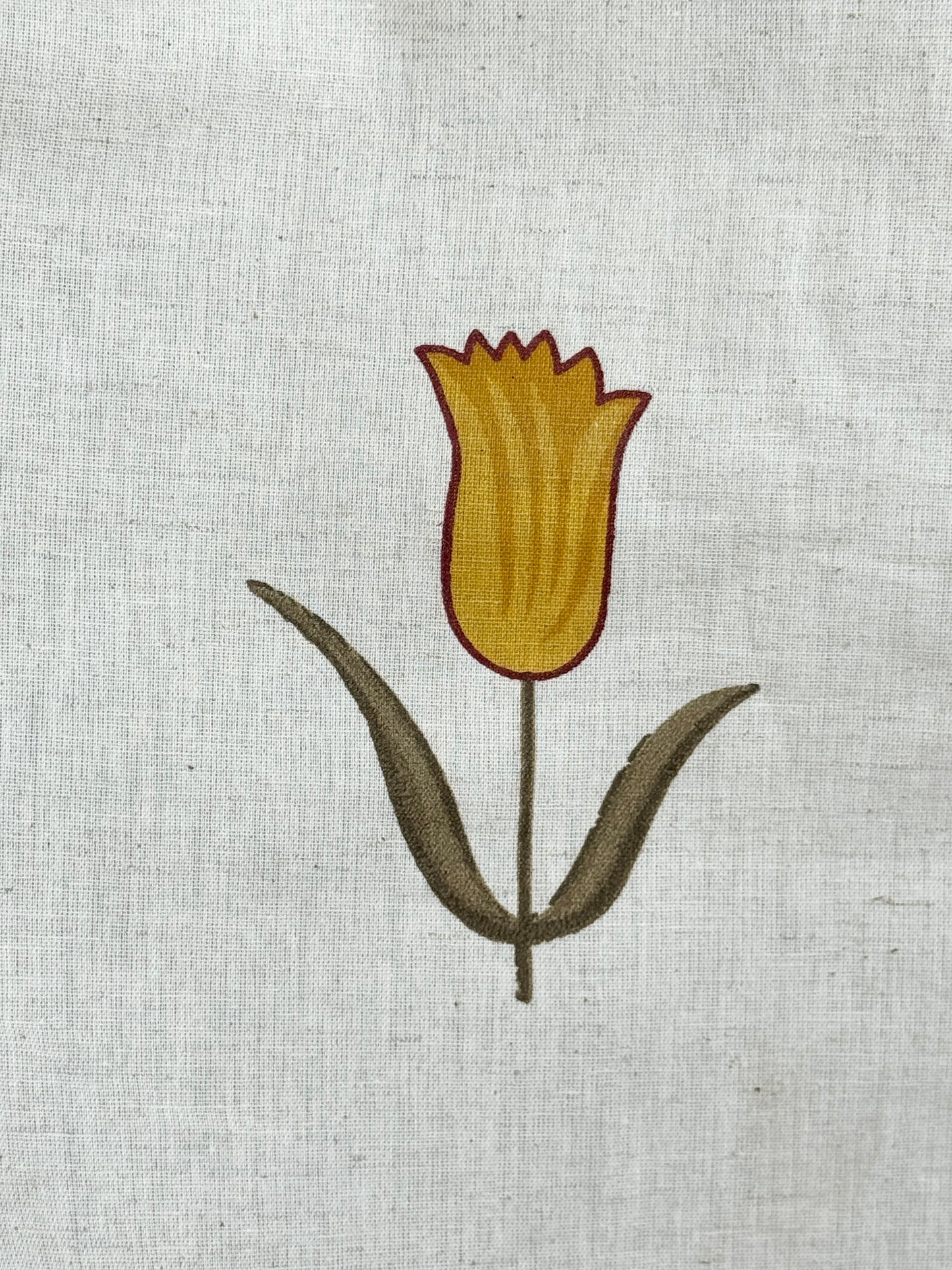 Printed Flax Cotton Fabric