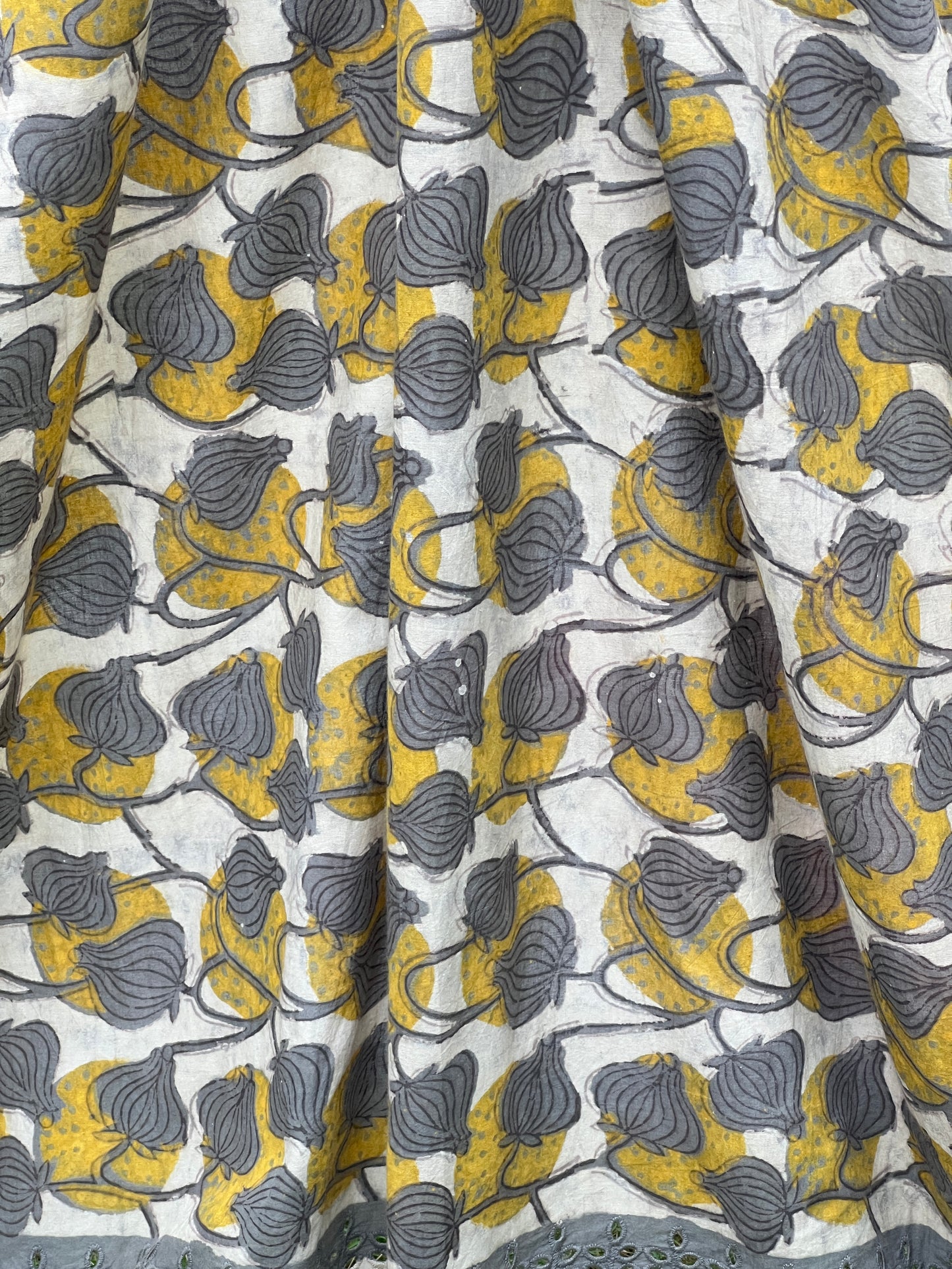 Ajrakh Dabu Block-printed Hakoba Cotton Fabric