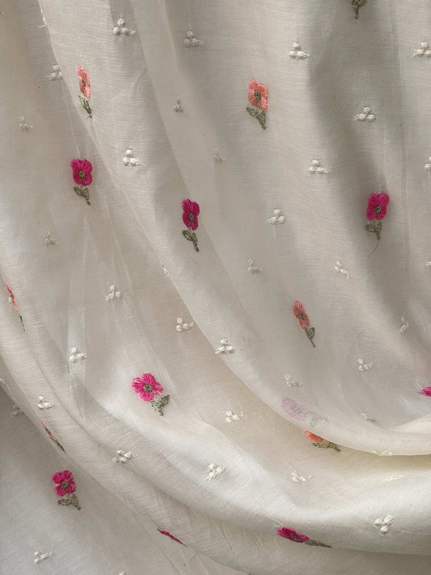 Embroidered 40 gm Banarasi Chanderi Fabric